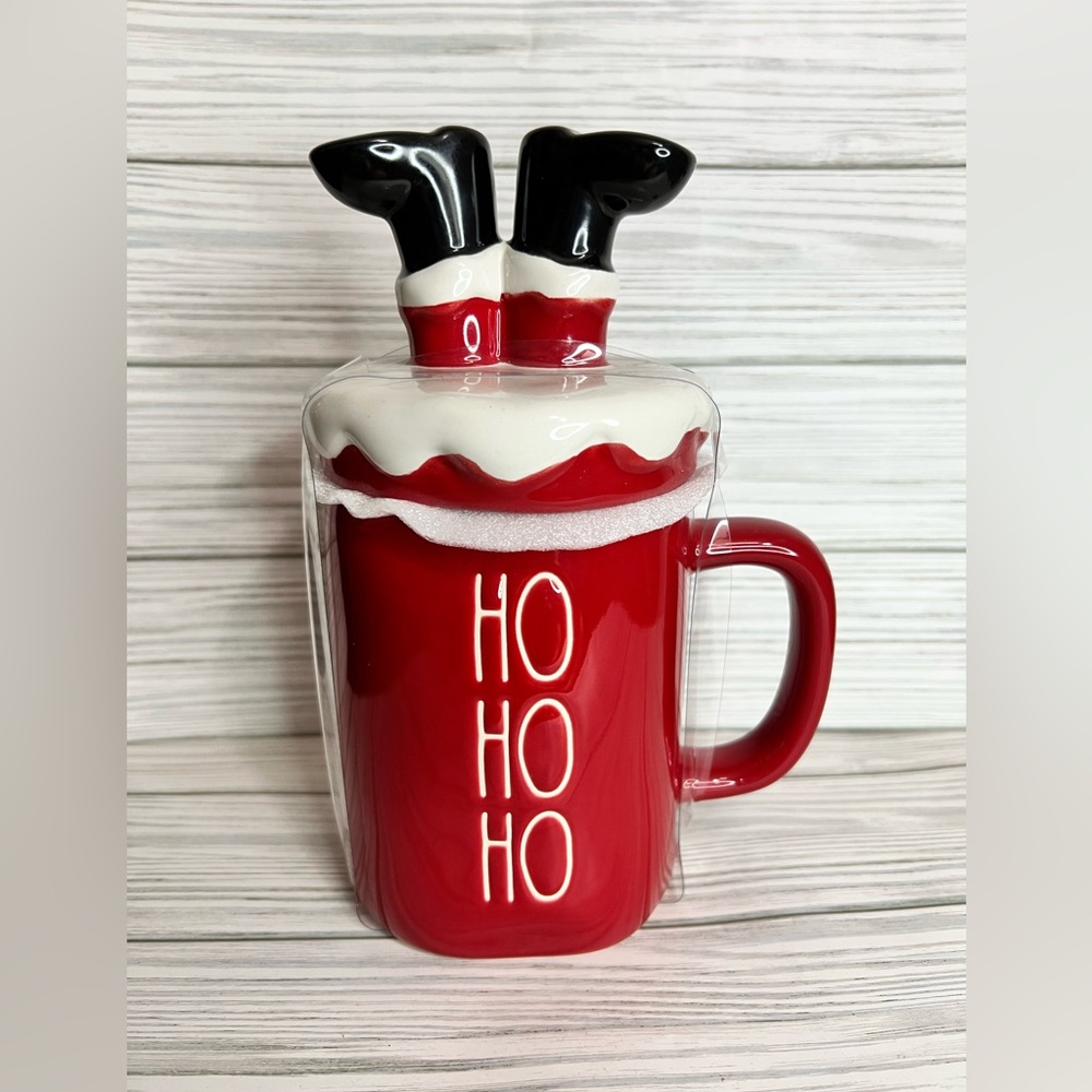Rae Dunn NEW Red HO HO HO Santa claus Microwave safe Christmas Coffee Mug - Picture 1 of 11